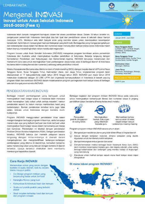 Mengenal INOVASI: Inovasi untuk Anak Sekolah Indonesia 2016-2020 (Fase ...